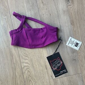 NWT Tiger Friday Purple asymmetric dance top YL